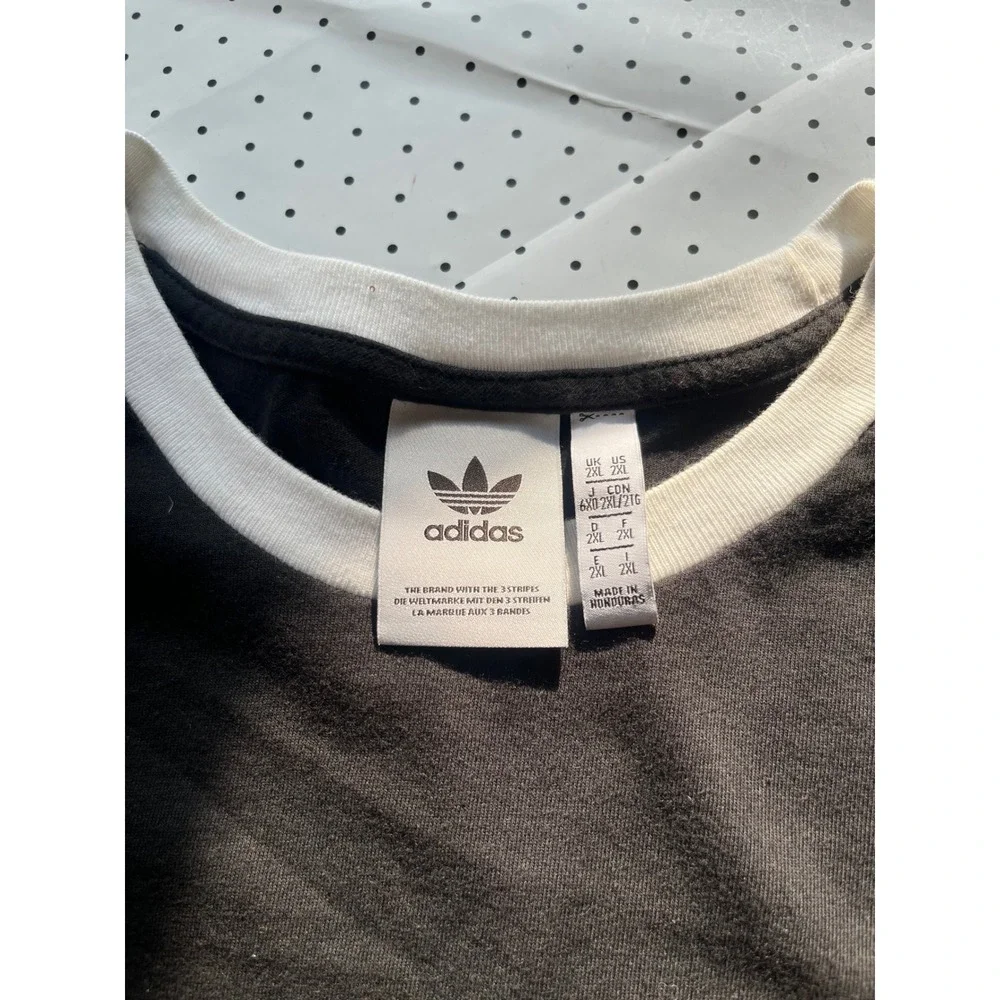 Adidas Originals Mens 3-Stripes Ringer T-Shirt Black White Trefoil Logo 2XL
